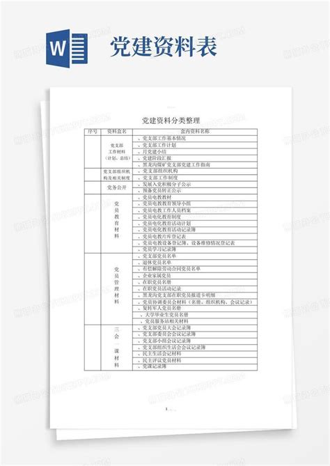 党建资料表word模板下载编号qveaxbdw熊猫办公