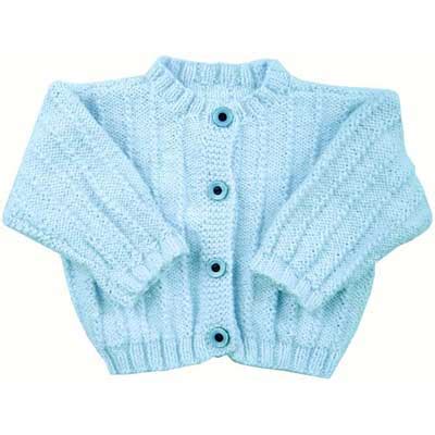 Easy Rib Baby Jacket Free Knitting Pattern - Knitting Bee