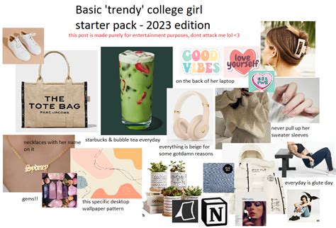 Basic Trendy College Girl Starter Pack 2023 Edition R Starterpacks