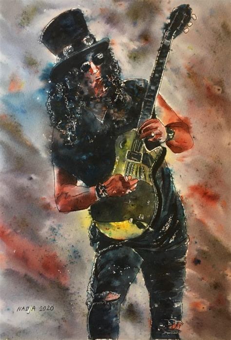 Slash Rock Star Portrait The Fine Art Cafe Academy