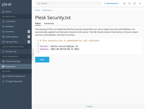 Security Txt Extension Plesk