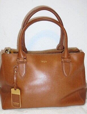 Lauren Ralph Lauren Newbury Double Zip Satchel Large Leather Zip