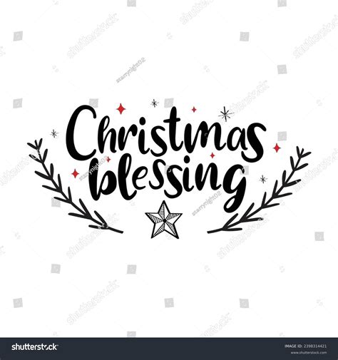 Hand Drawn Christmas Blessing Calligraphy Text Stock Vector Royalty