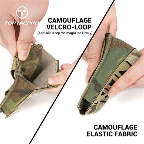 TOPTACPRO Tactical Mag Pouch MOLLE Single Mag Carrier Laser Cut 5 56mm