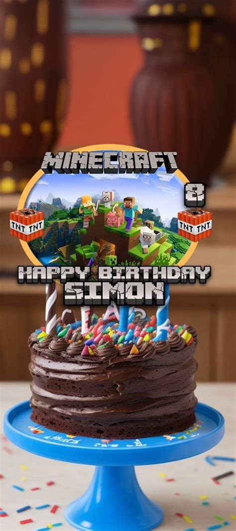 Minecraft Cake Topper digital - Etsy