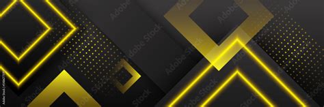 Abstract black and yellow banner background. Vector abstract graphic ...