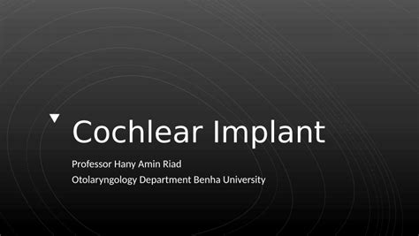 Pdf Cochlear Implant