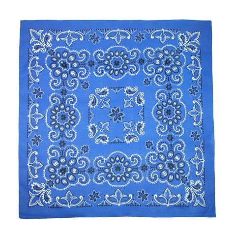 Light Blue Set Of 3 Large Cotton Paisley Bandanas