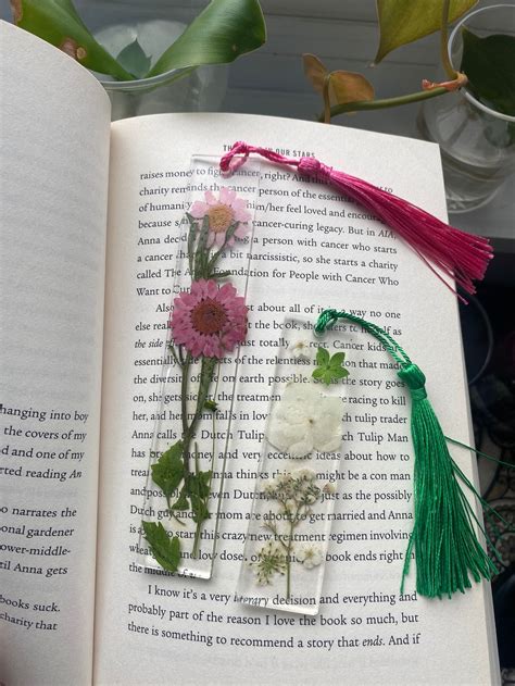 Dried Flower Bookmark Short Etsy