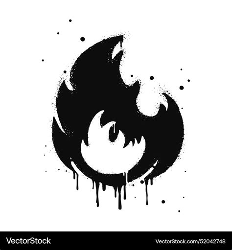 Spray Painted Graffiti Fire Flame Icon Fire Vector Image