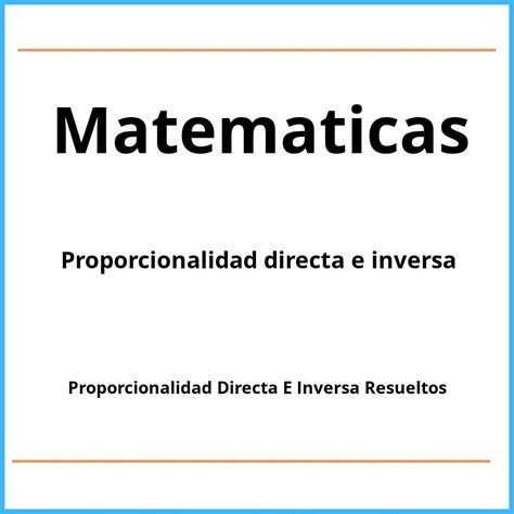 Sint Tico Imagen De Fondo Ejercicios De Proporcionalidad Directa E