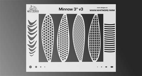 Minnow Airbrush Stencil Fishing Lure #3 -3 Inch - Whitmore Farm