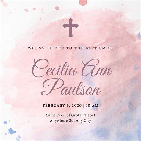 Free Printable Customizable Baptism Invitation Templates Canva