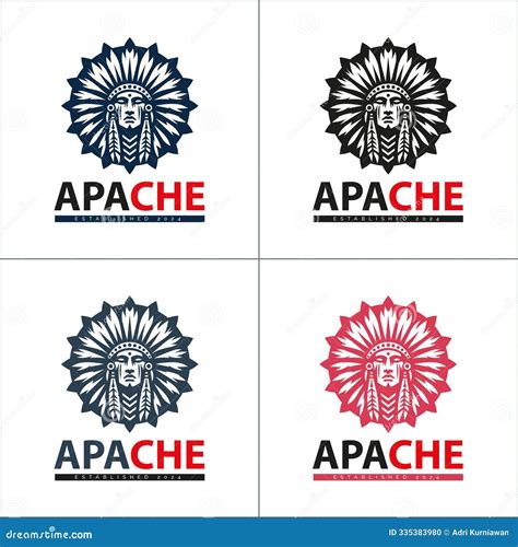 Apache Indian Aztec Native American Warrior Tribes Face Head Logo