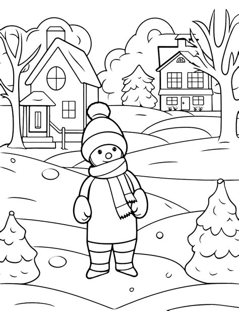 50 Winter Coloring Pages: Free Sheets for Kids