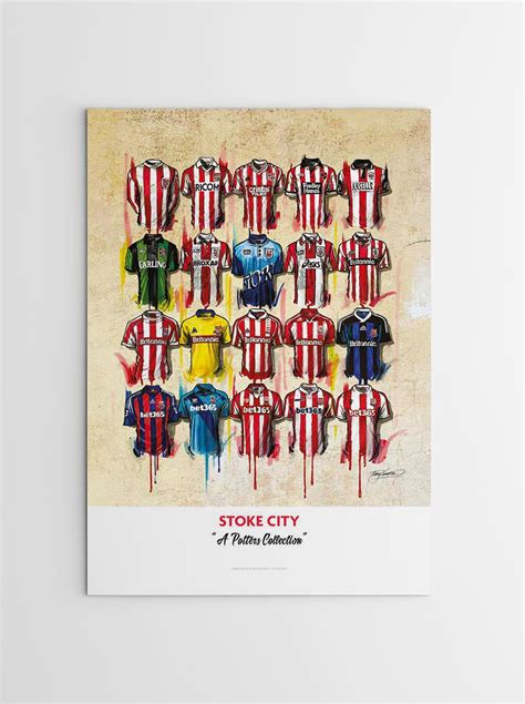 Stoke City Shirts Football Art Print Or Canvas Stoke City Wall Art