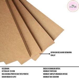 Jual Kertas Kraft F4 Liner 125 Gsm Isi 100 Lembar Kertas Kraft Coklat