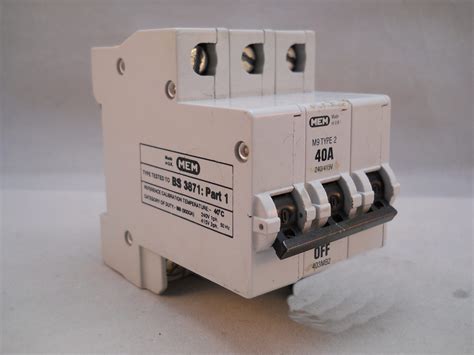 MEM MCB 40 Type 2 Triple Pole 3 Phase M9 40A Memshield T403B 403MB