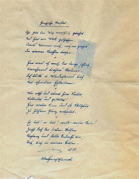 Eigenh Gedicht Zeilen Mit U Von Wienert Oskar Franz