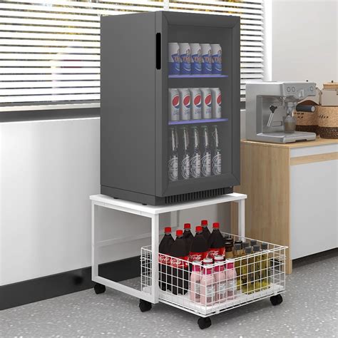 Puncia 197x197in Mobile Mini Fridge Stand With Large