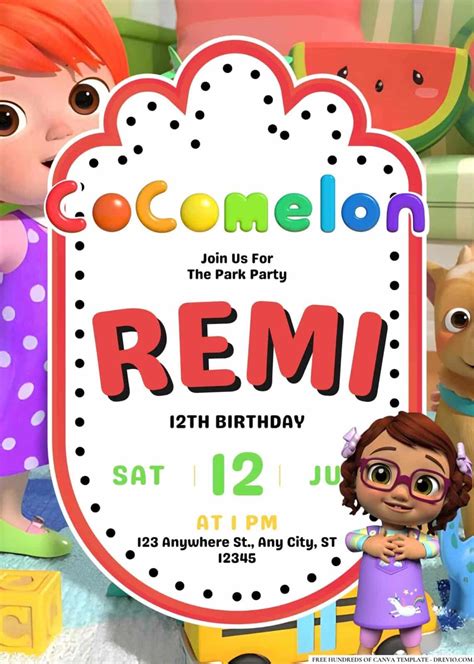 Free Cocomelon Birthday Canva Templates 21 Download Hundreds Free