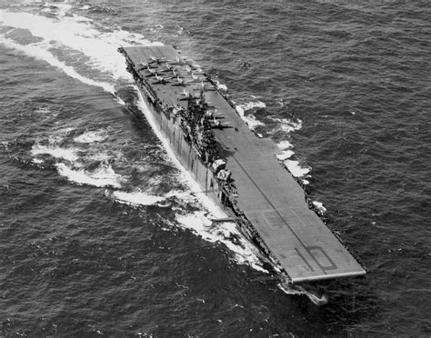 Aerial View Of Uss Yorktown Cv 10 At Sea 1943 [1777 × 1397] R Warshipporn