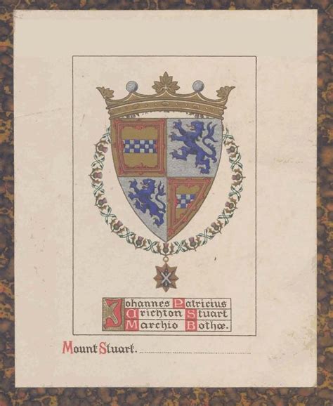 Armorial Bookplate Of John Patrick Crichton Stuart Rd