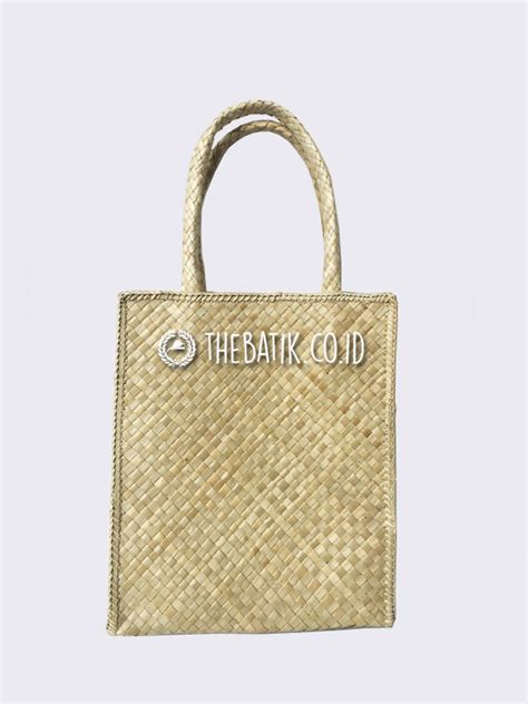 Jual Handwoven Natural Pandan Leaf Tote Bag Grosir Tas Hampers