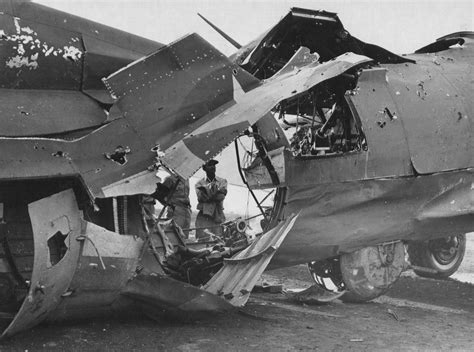 A B 17 Flying Fortress That Landed Safely After Sustaining Grievous