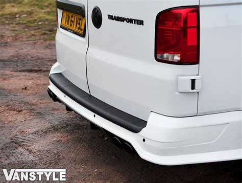 Black Abs Rear Bumper Protector Vw T5 T6 Twin Door Vanstyle