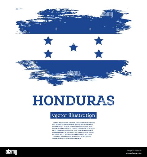 Bandera De Honduras Con Pinceladas Ilustración De Vectores Día De La Independencia Imagen