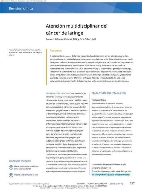 Atención Multidisciplinar del Cáncer de Laringe Hoffen uDocz