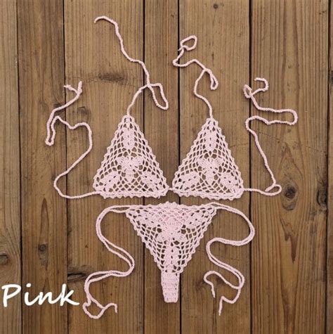 Piece Set Crochet Swim Top Bottom Bikini Women Swimwear Etsy