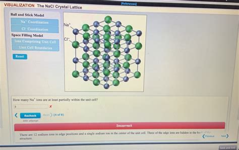 Solved VISUALIZATION The NaCl Crystal Lattice (References | Chegg.com