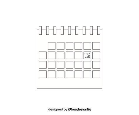 Calendar black and white clipart free download