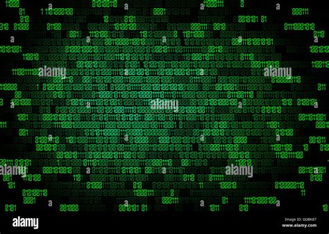 green binary code tech background Stock Photo - Alamy