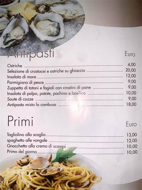 Menu Da La Cambusa Ristorante Borgo Sabotino Foce Verde