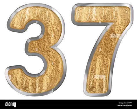 Numeral 37 Thirty Seven Isolated On White Background 3d Render Stock