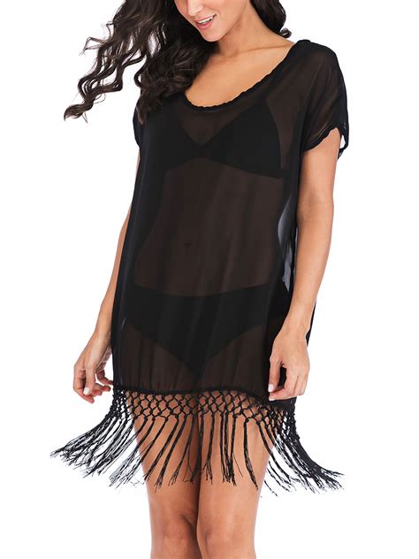 SAYFUT Swim Bathing Suit Cover Up Dress Chiffon Tassel Beach Bikini