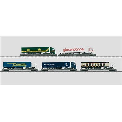 Märklin Set mit 5 Niederflurwagen Rollende Landstraße H0 VI Brandora