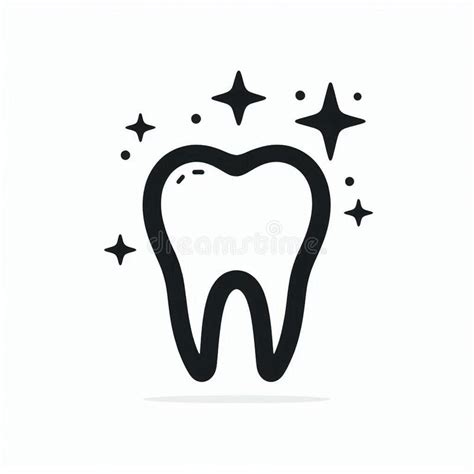 Tooth Isolated On White Background Dental Logo Stock Illustration