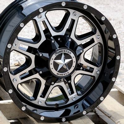 Black Machined Face Lonestar Outlaw Wheels X X Mm Ford