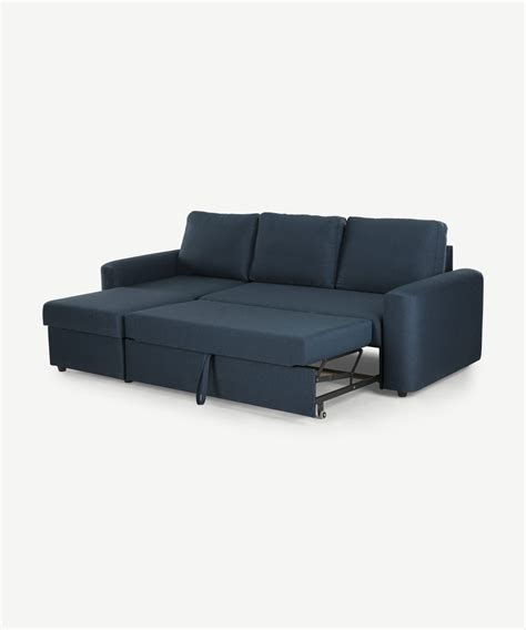 Aidian Corner Storage Sofa Bed, Regal Blue Fabric | MADE.com | Buy sofa ...