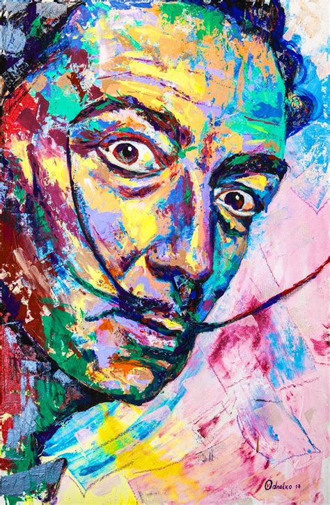 Pop Art Portrait Of Salvador Dali Painting By Valentyna Odnolko