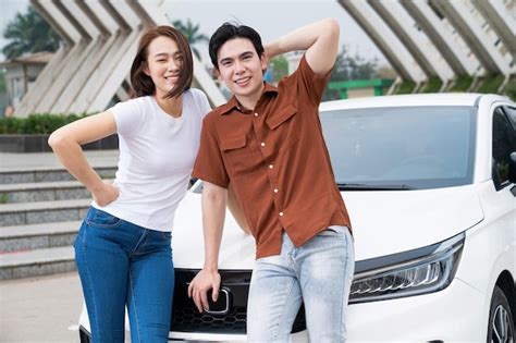 Premium Photo Image Of Young Asian Couple With Car