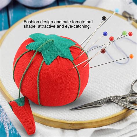 2pcs Set Cute Tomato Ball Shape Needle Pincushion Pin Cushion Holder