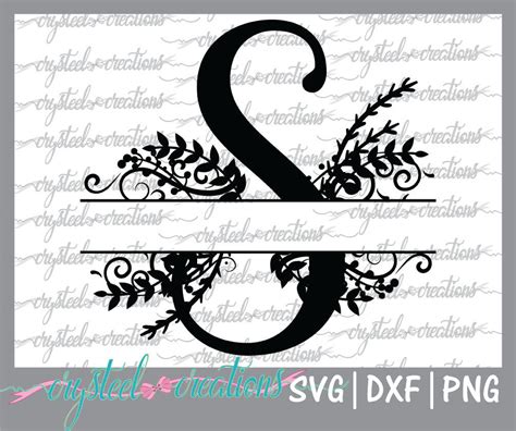 Letter S Split Monogram Svg Png Dxf Regal Split Alphabet Etsy