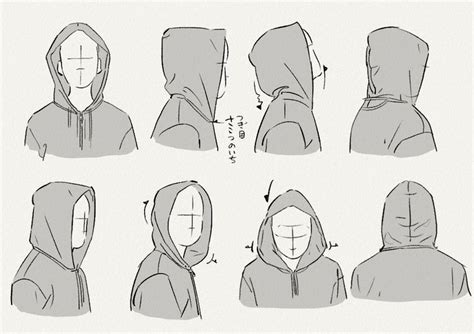 How To Draw A Hooded Jacket With The Hood Pulled Up In Four Different