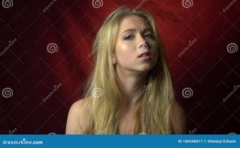 Confused Blonde Looks Around Looking For Someone Stock Video Video Of
