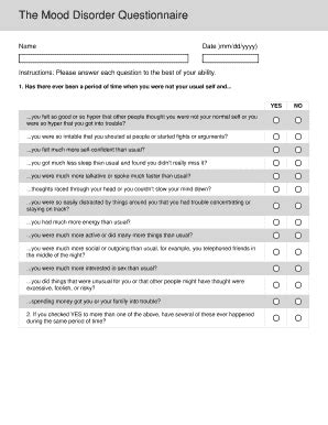 Mood Disorder Questionnaire Fillable Fill Online Printable Fillable